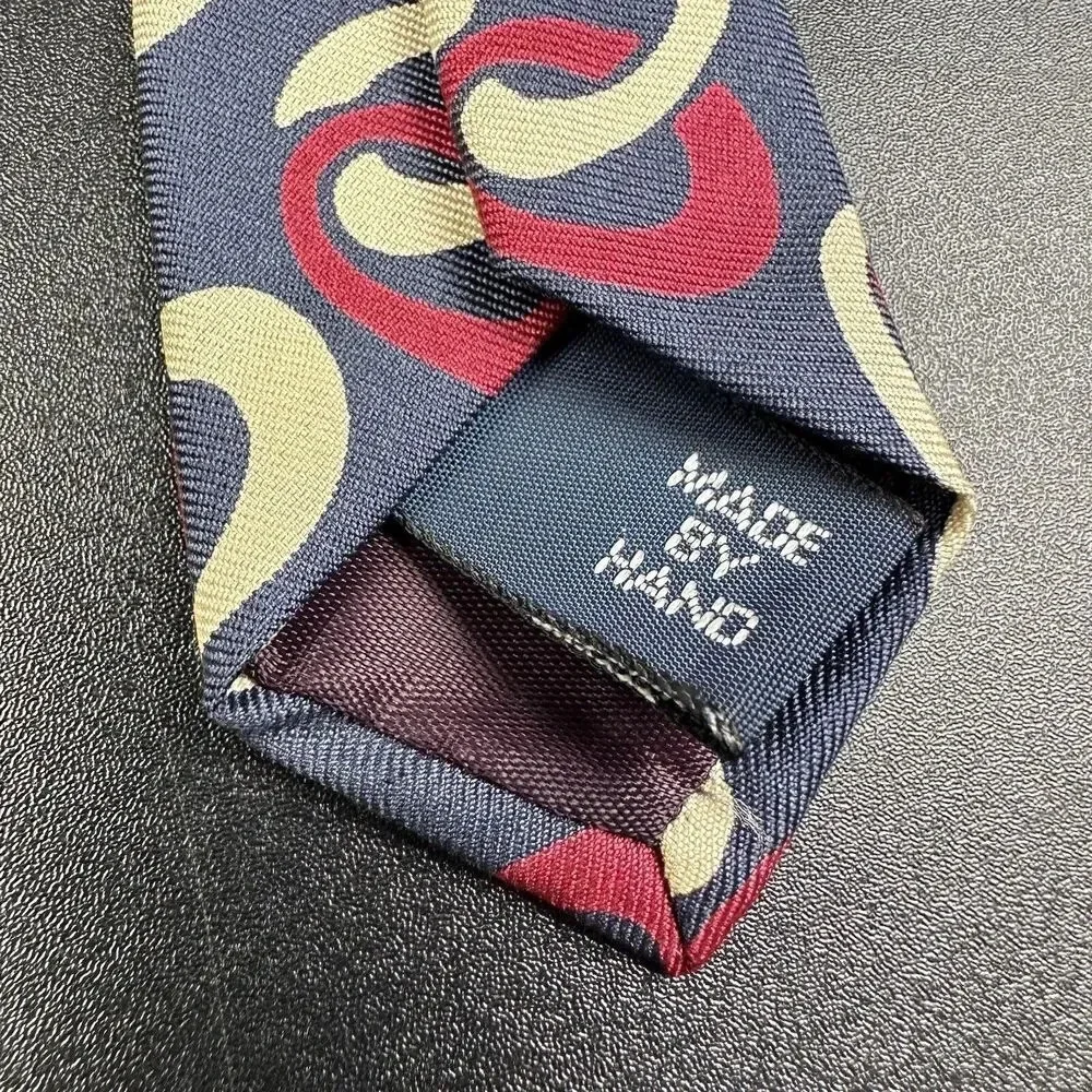 Vintage Polo Ralph Lauren Silk Tie Mens Navy Geometric Handmade in USA Necktie*